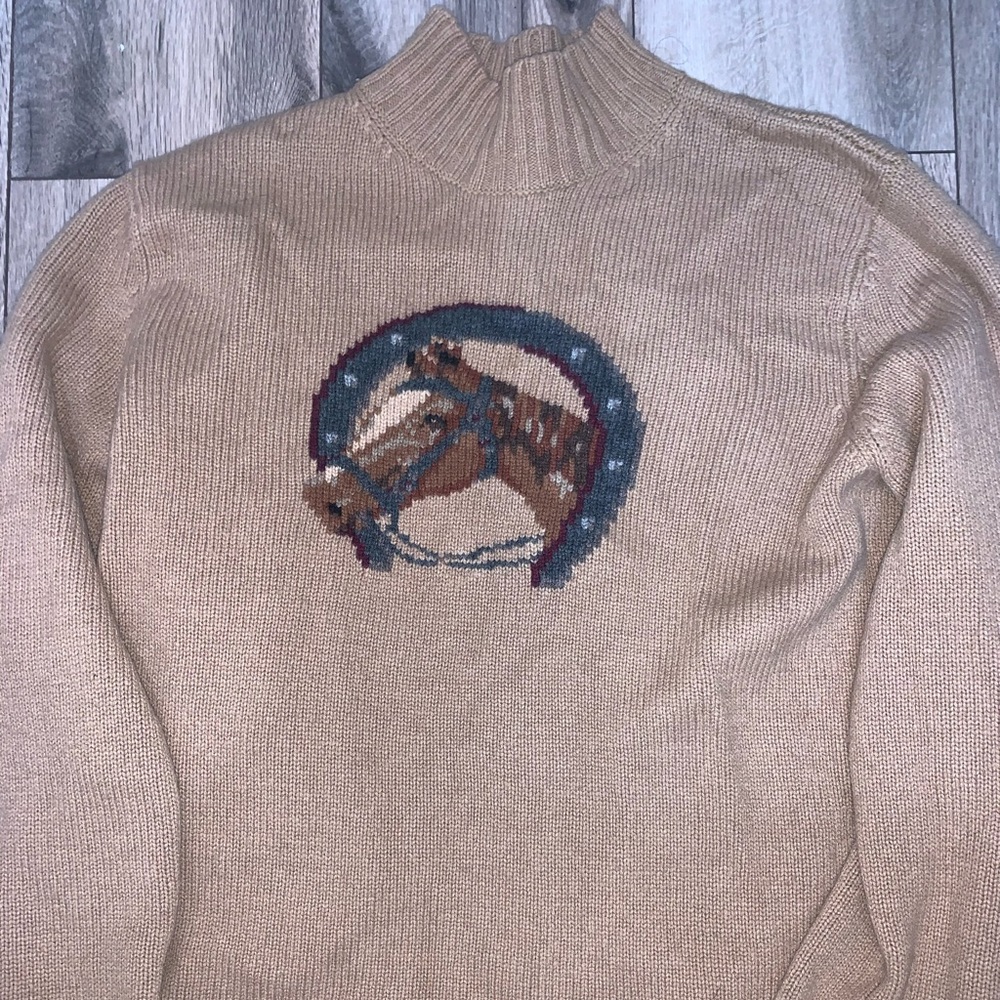 Lauren-Ralph Lauren wool horse head knit